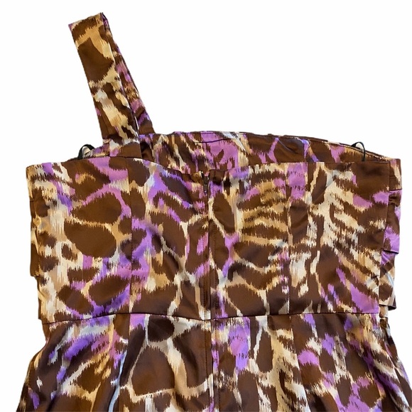 Modcloth Ixia Giraffe Print One Shoulder Mini Medium - Picture 6 of 8